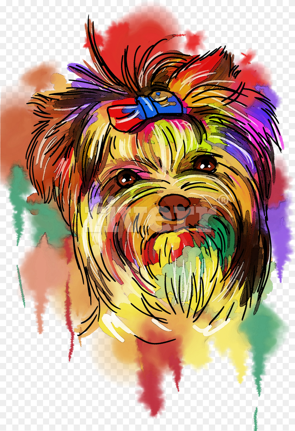 Yorkshire Terrier, Art, Modern Art, Graphics, Painting Png Image