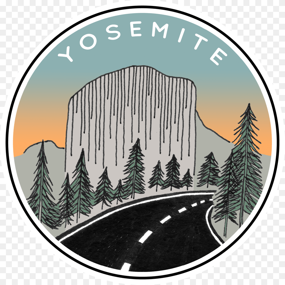 Yosemite Sticker Pack Stickers Shipping Yosemite Yosemite Sticker, Plant, Tree, Road, Coin Free Png Download