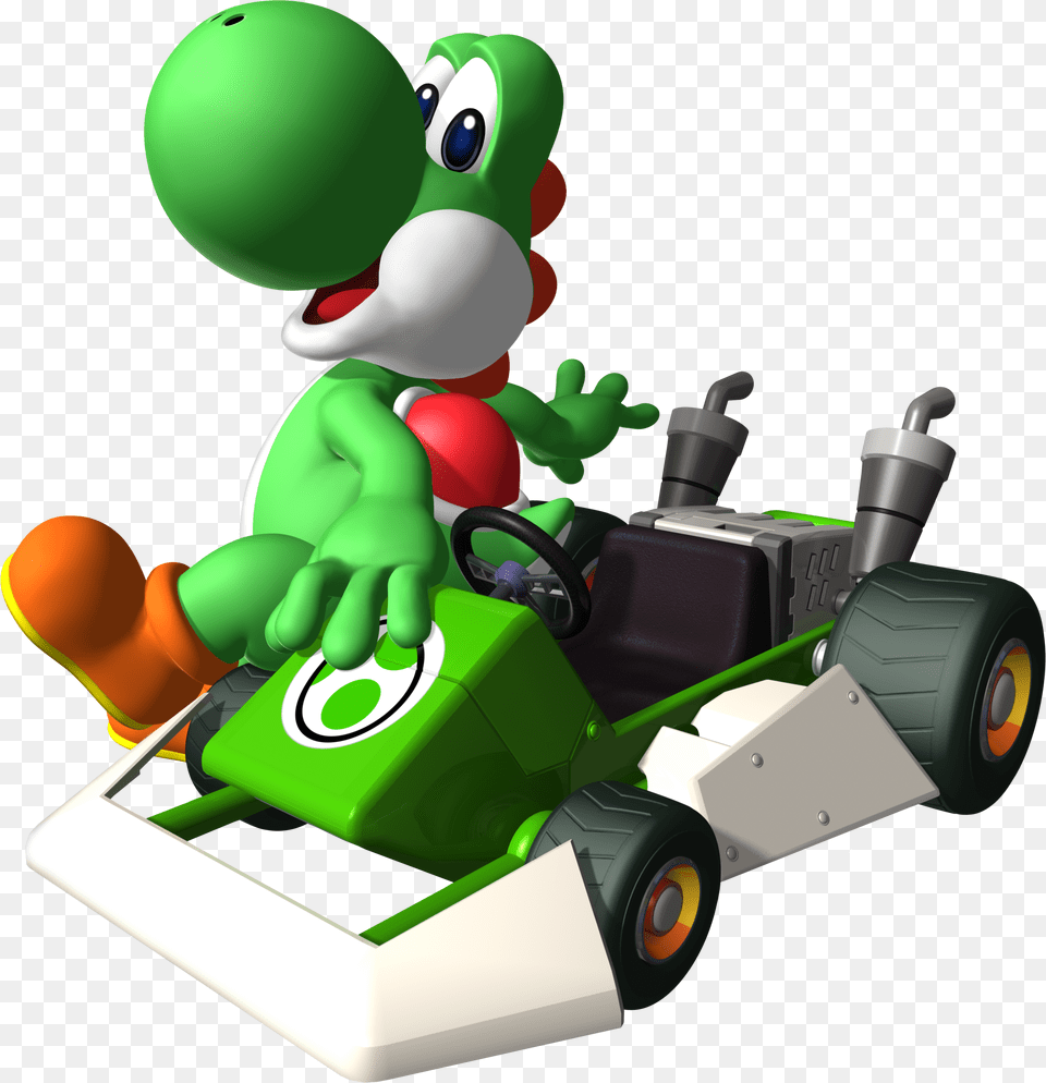 Yoshi Clipart Mario Kart Mario Kart Characters Yoshi, Transportation, Grass, Plant, Vehicle Free Transparent Png