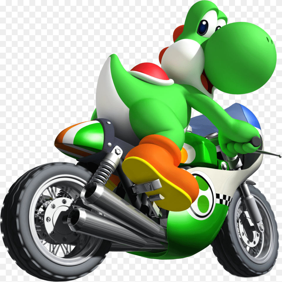 Yoshi Mario Kart, Machine, Motorcycle, Transportation, Vehicle Free Png