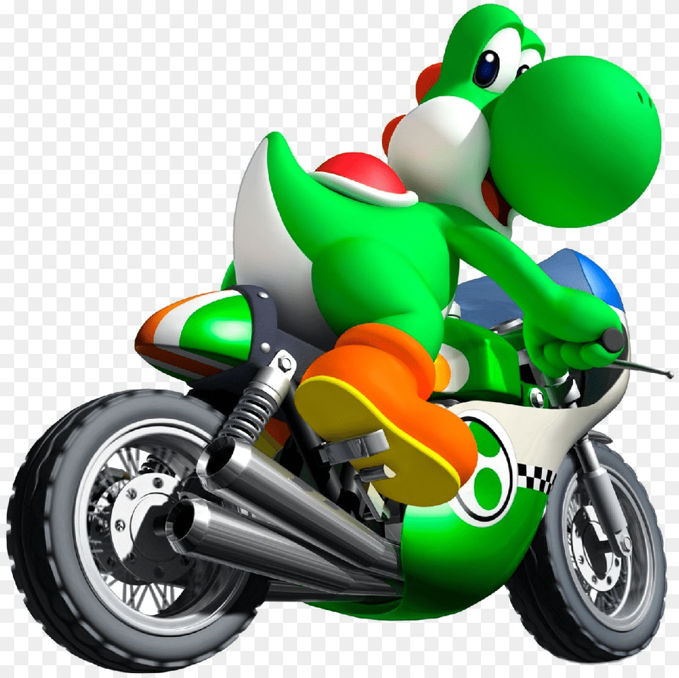 Yoshi Mario Kart Mario Kart Yoshi, Motorcycle, Transportation, Vehicle, Machine Free Png Download