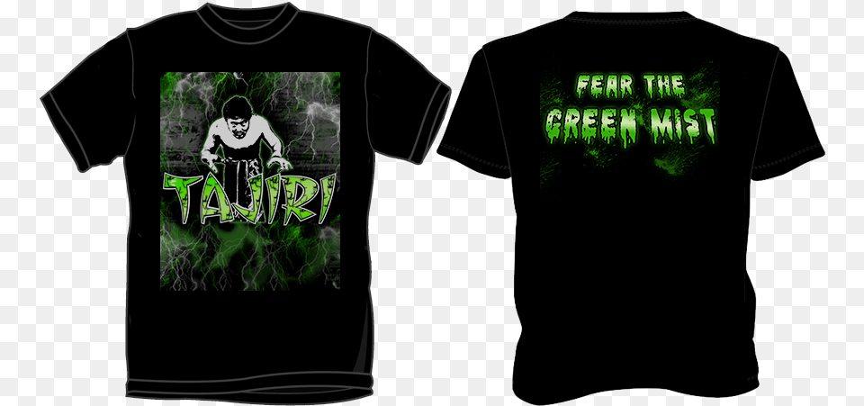Yoshihiro Tajiri Fear The Green Mist Active Shirt, Clothing, T-shirt, Person, Head Free Png Download