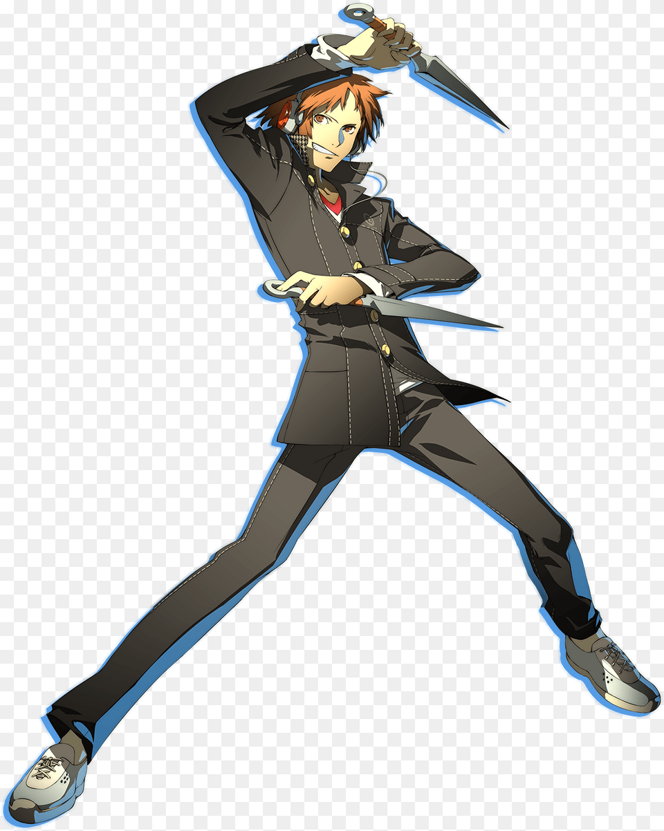 Yosuke Hanamura Persona 4 Arena, Book, Weapon, Comics, Sword Png