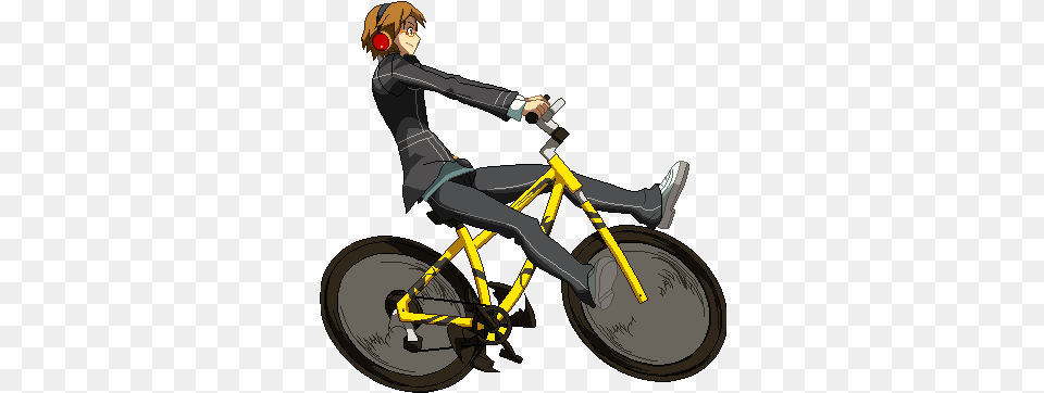 Yosuke Hanamura Persona Persona 4 Arena Yosuke Gif, Bicycle, Person, Transportation, Vehicle Png