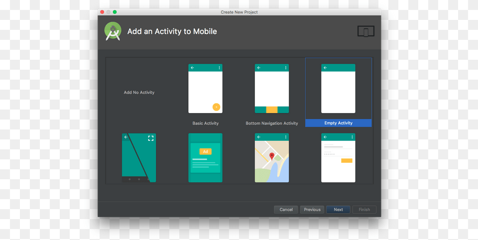 You Can Choose Different Type Activities Here Android Studio, Mobile Phone, Electronics, File, Phone Free Png
