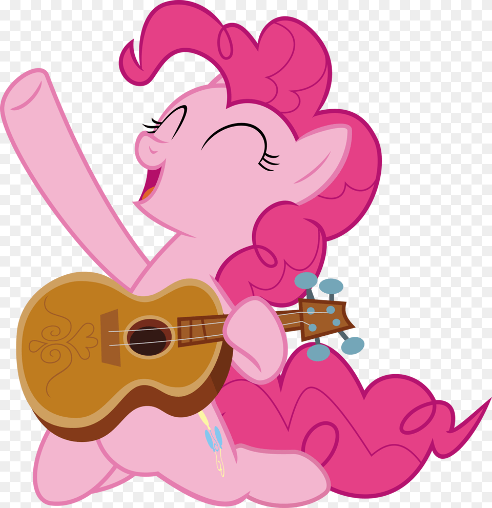 You Can Click Above To Reveal The Image Just This Once Pinkie Pie With Guitar, Musical Instrument, Cartoon, Face, Head Free Png