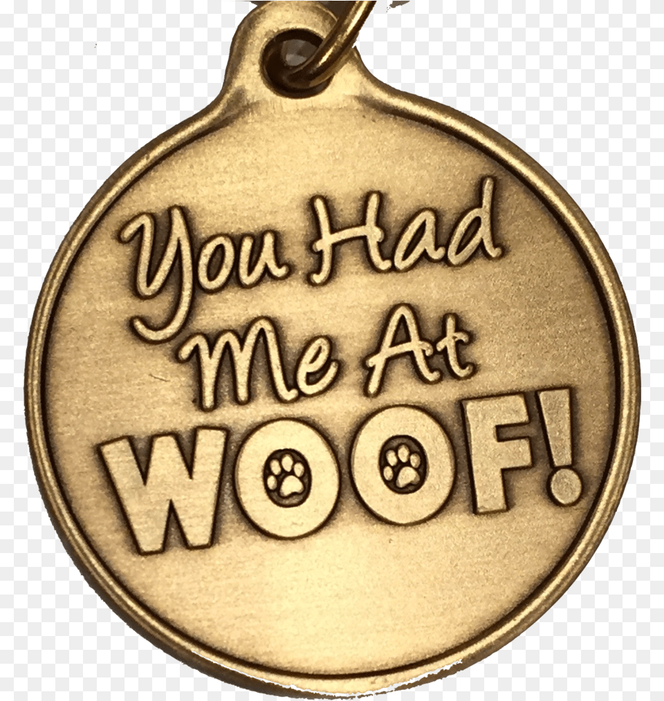 You Had Me At Woof Dog Pet Heart Bronze Keychain Paw Locket, Accessories, Gold, Pendant Free Transparent Png