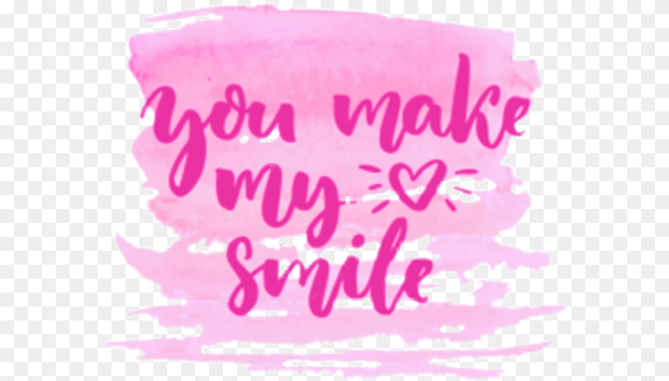 You Make My Heart Smile Pink Font Calligraphy Calligraphy, Text Free Transparent Png