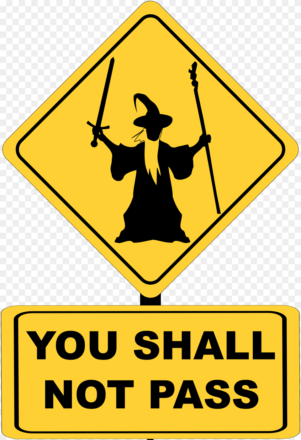 You Shall Not Pass Sign With Gandalf Vector Clipart Image, Symbol, Adult, Female, Person Png