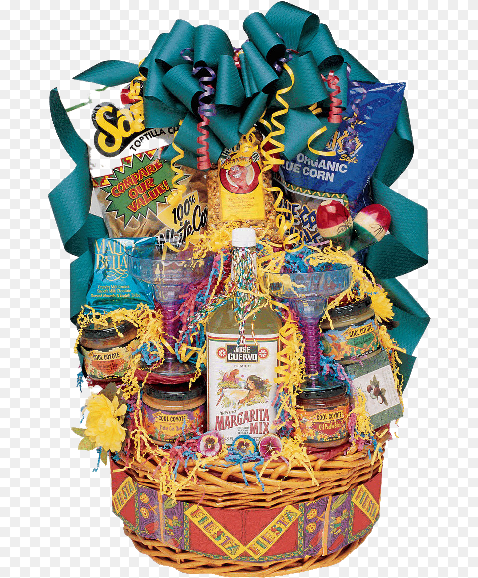 You Will Be Delivering A Party With This Fun Amp Festive Mexico Themed Gift Baskets, Jar, Basket, Food, Sweets Free Png Download