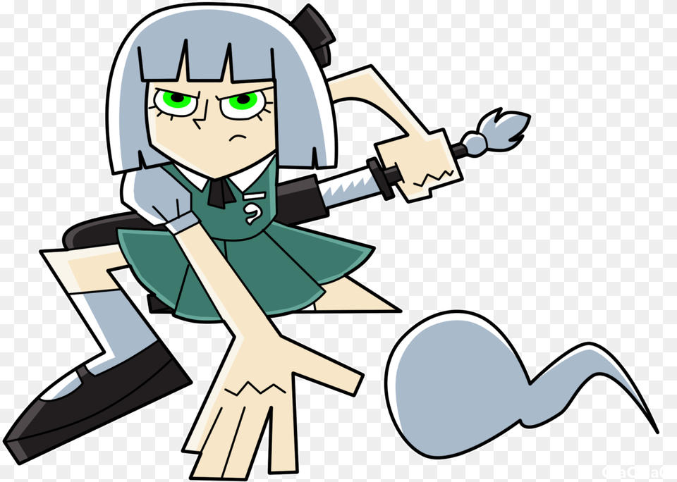 Youmu Phantomdanny Phantom And Touhou Project Youmu Konpaku Danny Phantom, Book, Comics, Publication, Face Png