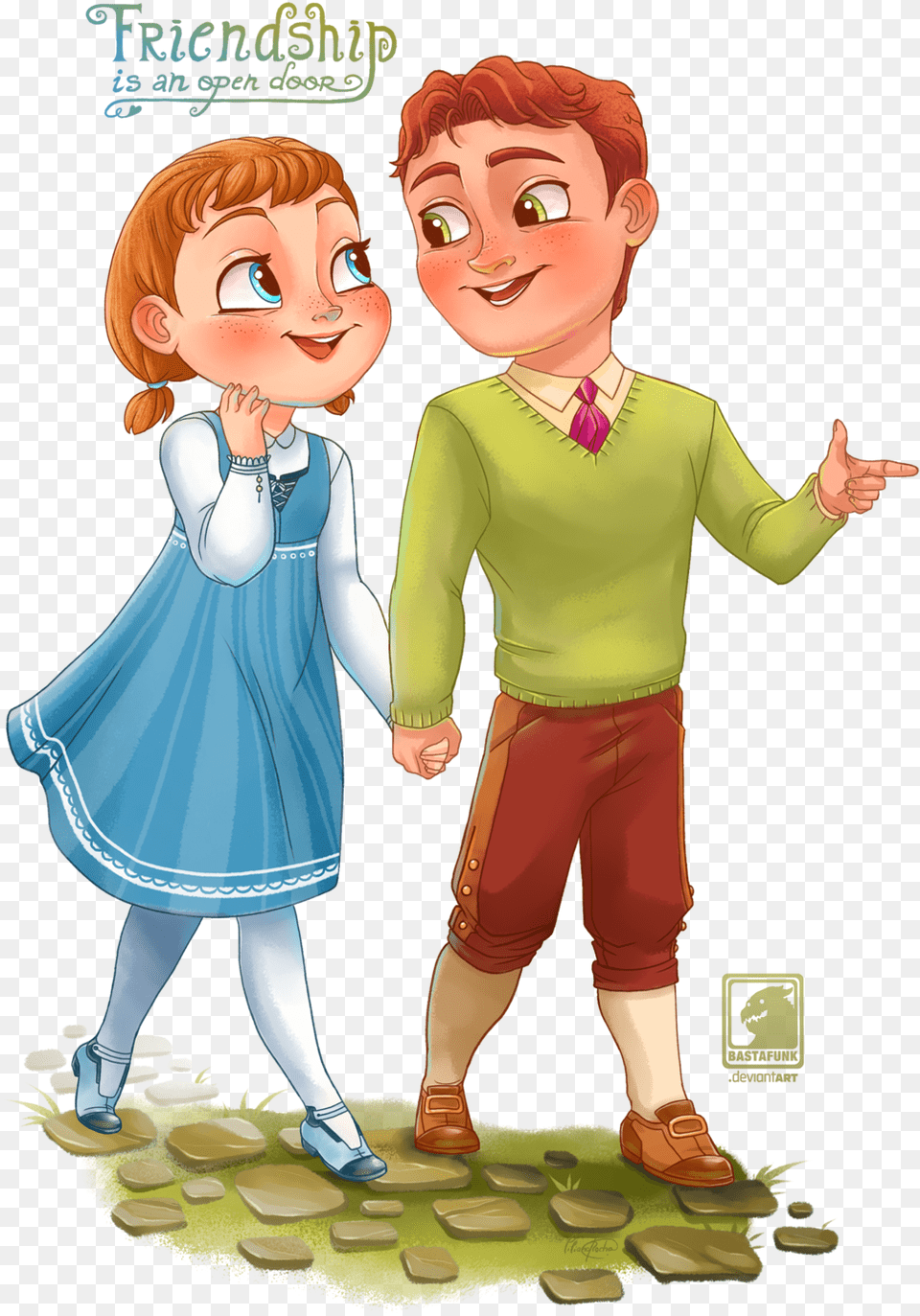 Young Anna And Hans Young Anna And Hans Frozen, Book, Comics, Publication, Person Free Transparent Png