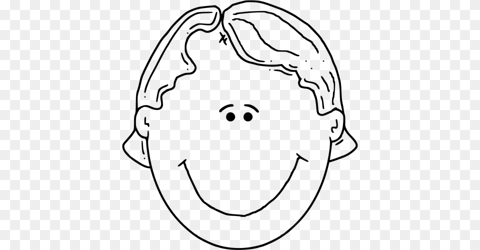 Young Boy Cartoon Face Vector Clip Art, Gray Free Png Download