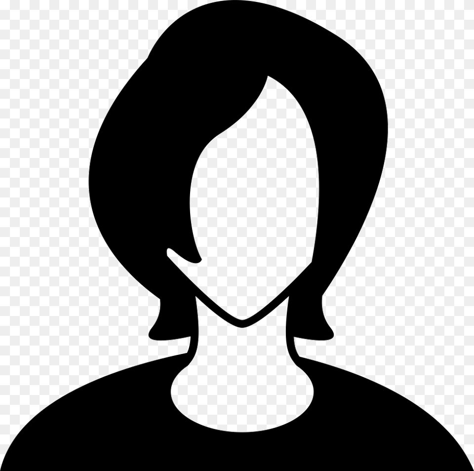 Young Boy Head With Long Hair Cartoon Boy With Long Hair, Silhouette, Stencil, Adult, Female Free Png Download