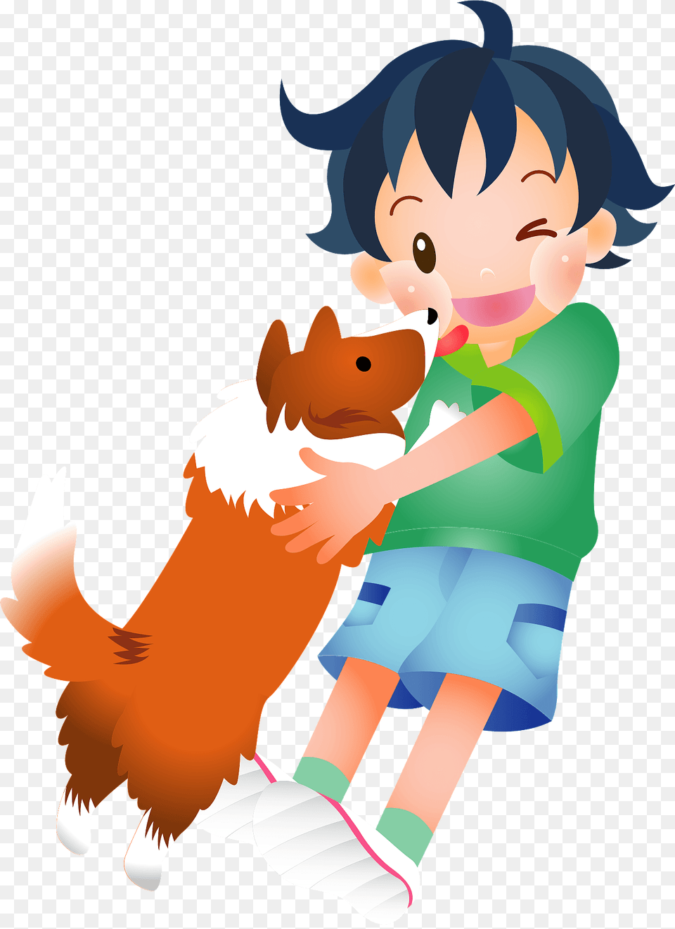 Young Boy Is Playing With His Dog Clipart, Baby, Person, Face, Head Free Png Download