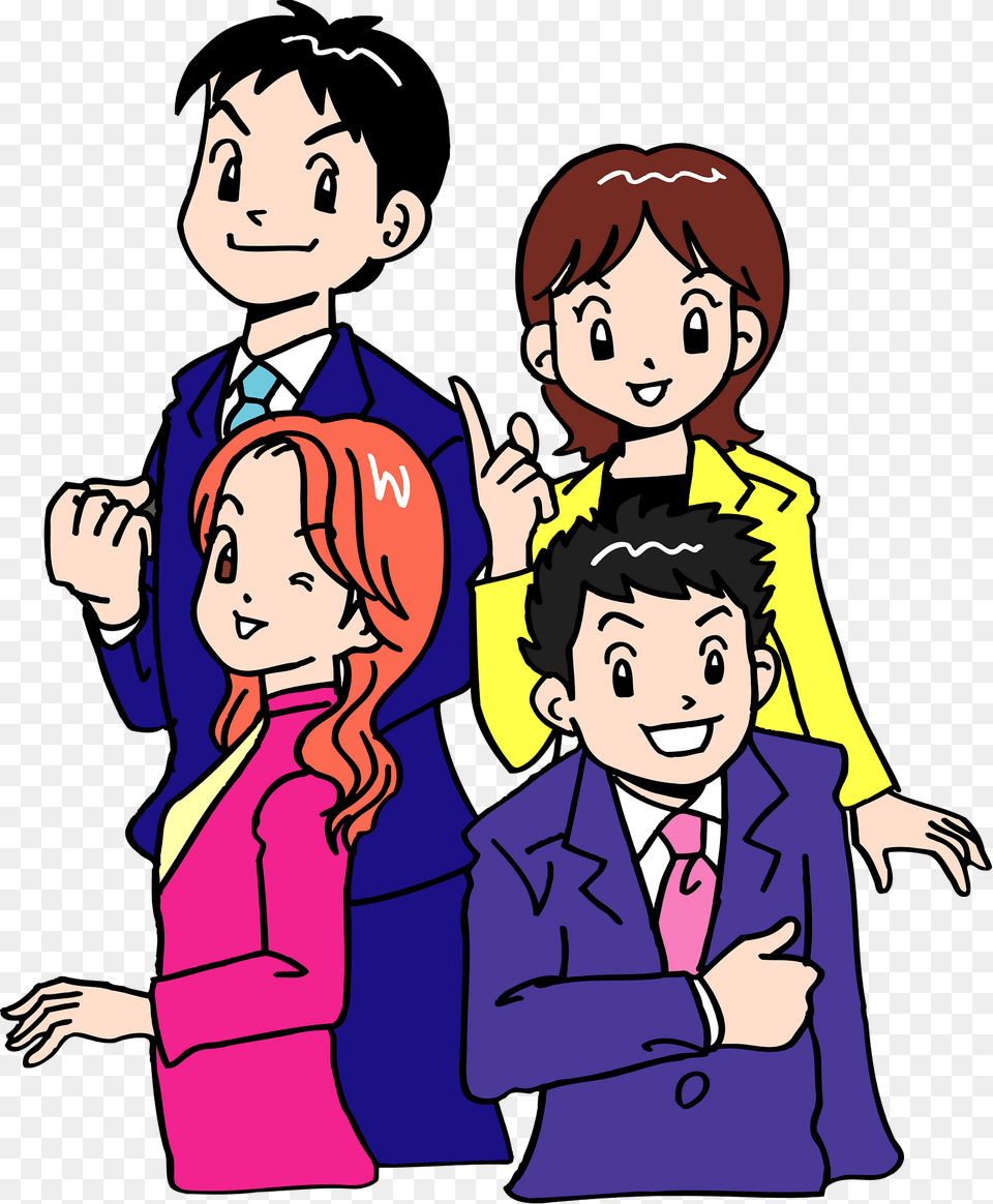 Young Business People Clipart, Book, Comics, Publication, Baby Free Png