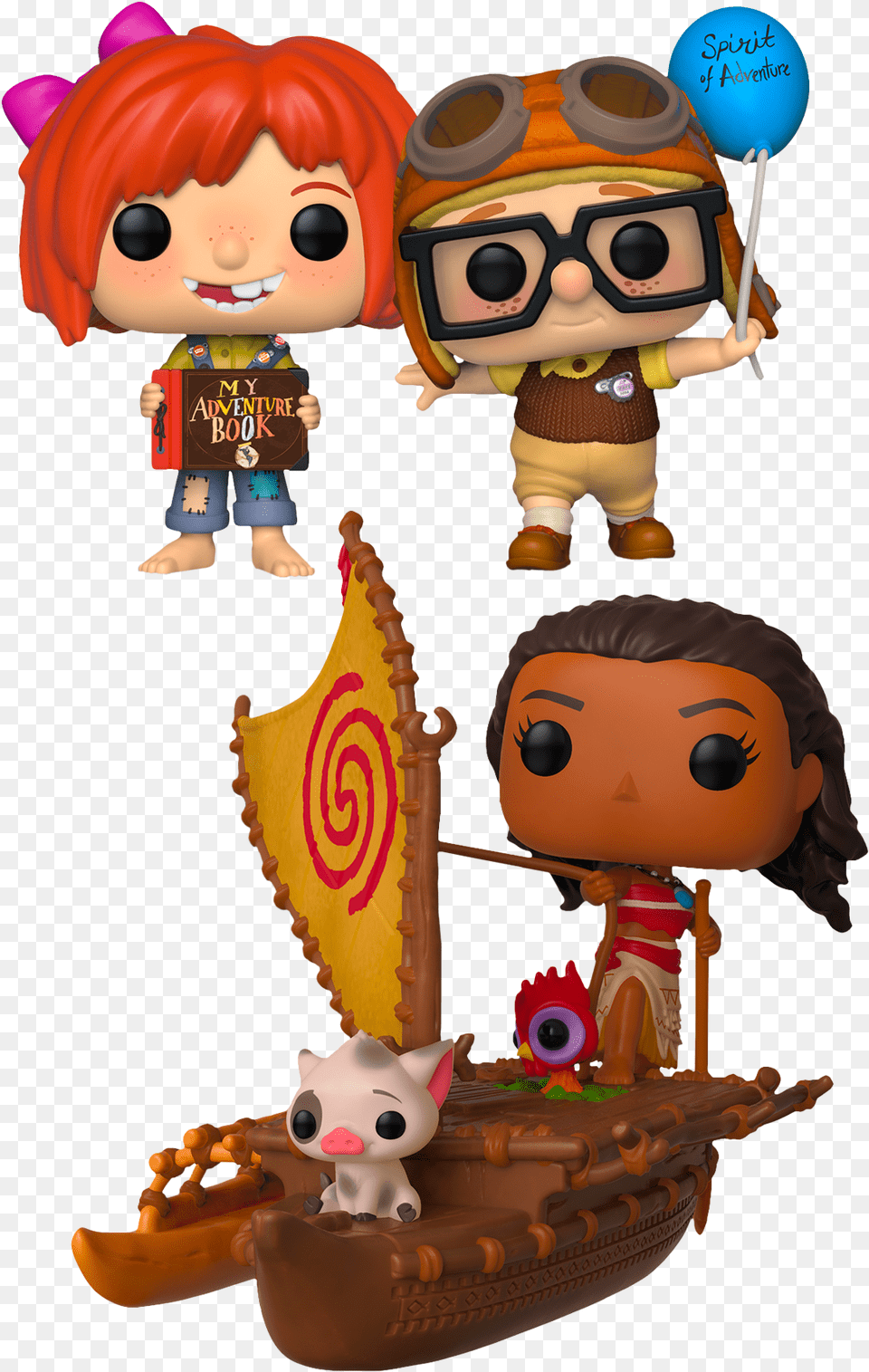 Young Carl Amp Ellie With Moana Funko Pop Vinyl Figure, Baby, Person, Face, Head Png