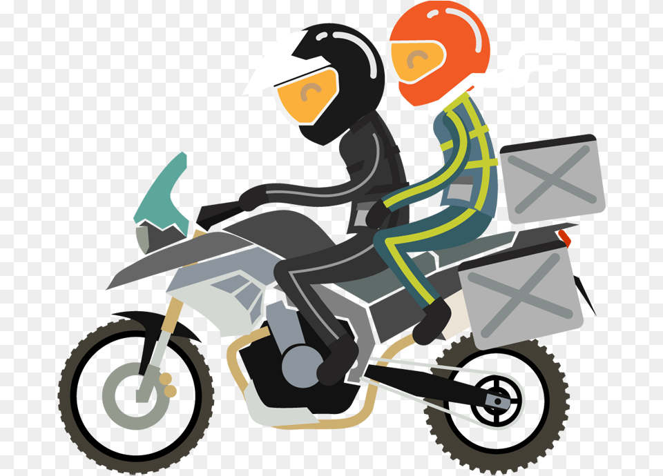 Young Couple Traveling On The Motorcycle, Tool, Plant, Transportation, Lawn Mower Png