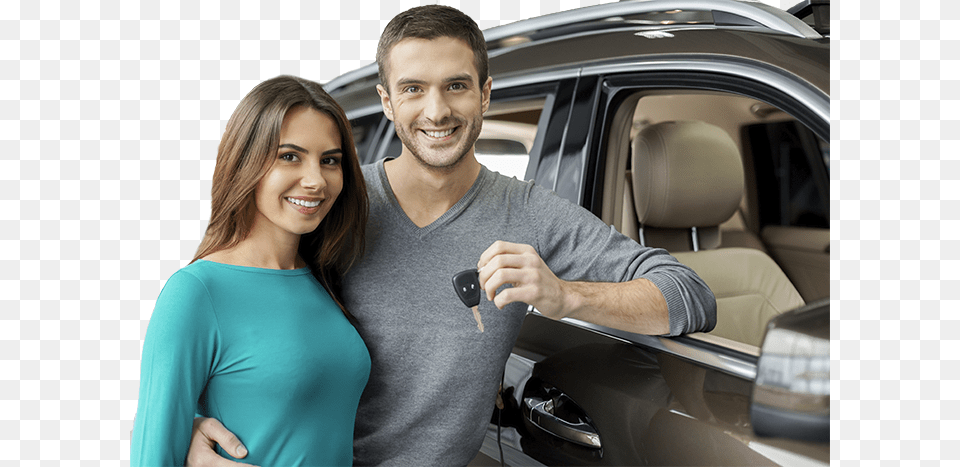 Young Couple With Car And Key Man Car Key, Adult, Person, Woman, Female Png