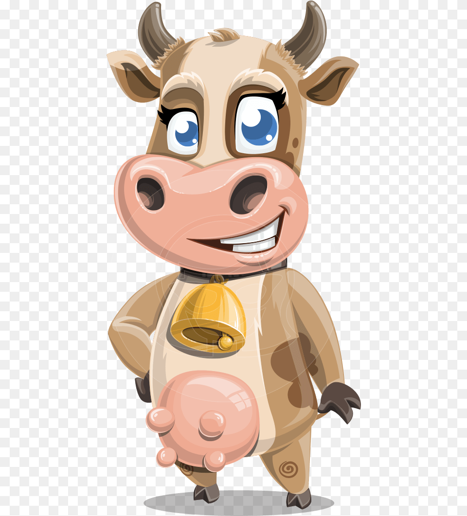 Young Cow Cartoon Vector Character Aka Colleen The Young Cow Cartoon, Animal, Cattle, Livestock, Mammal Png Image