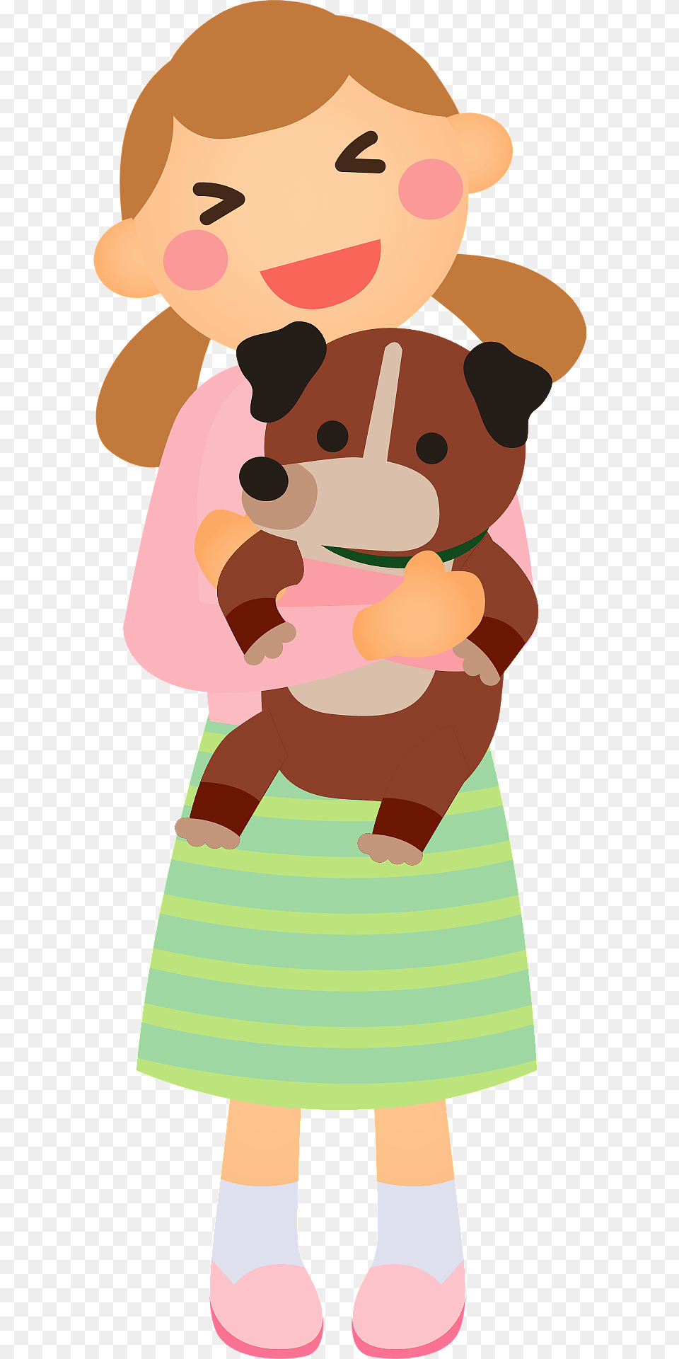 Young Girl Holding Her Dog Clipart, Ice Cream, Cream, Dessert, Food Free Transparent Png