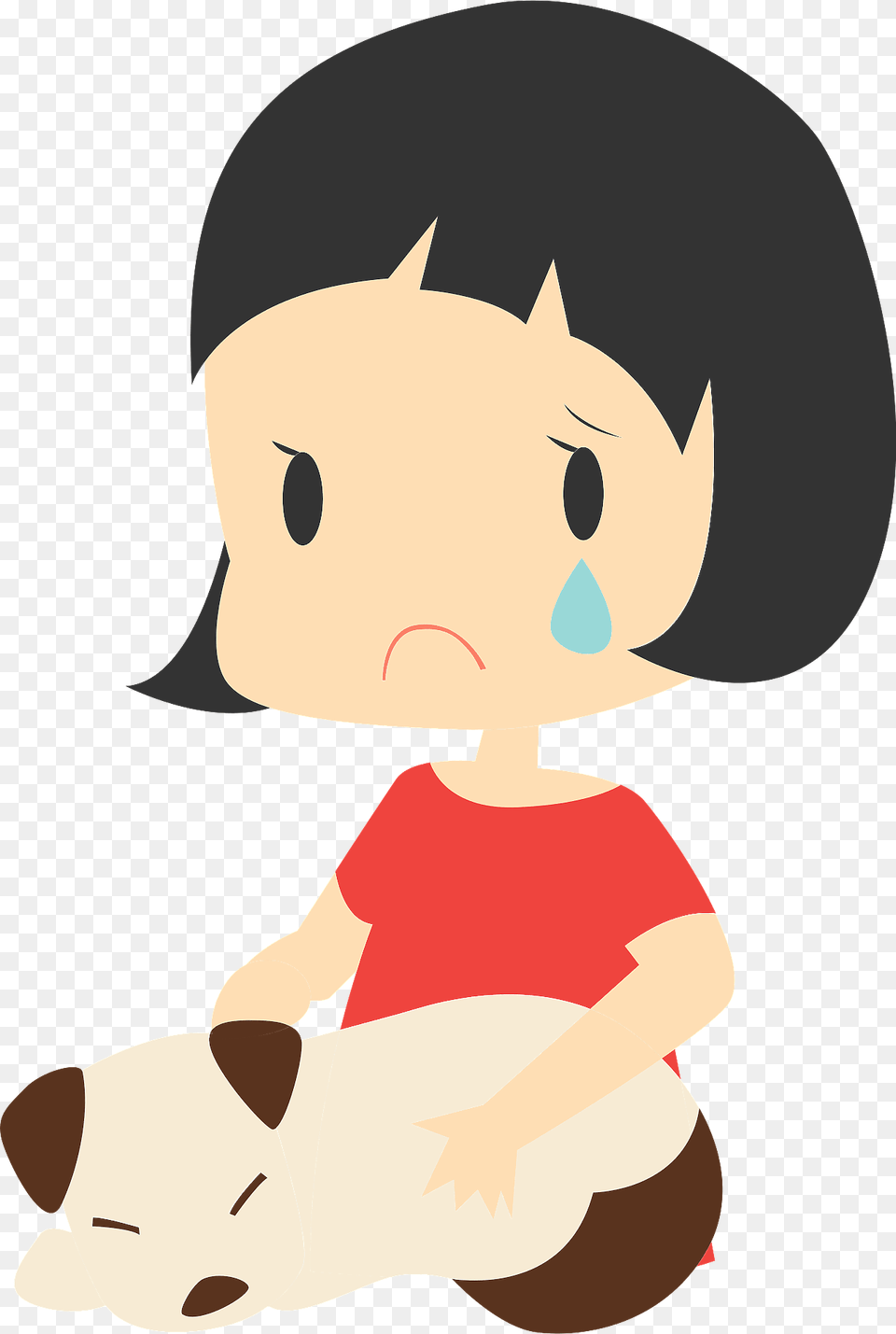 Young Girl Holds Her Sick Dog Clipart, Baby, Person, Cartoon Free Png