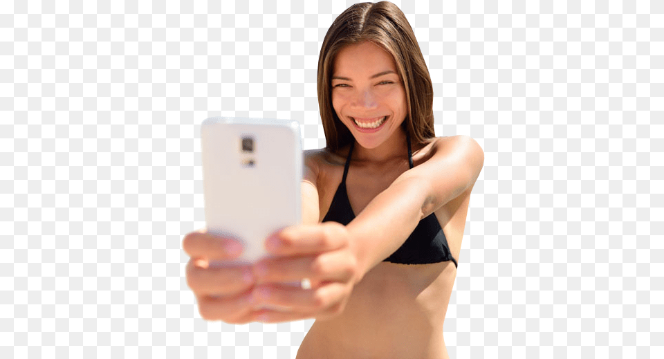 Young Girl In Bikini Taking Selfie Photo Girl Taking Selfie, Mobile Phone, Photography, Electronics, Face Free Png