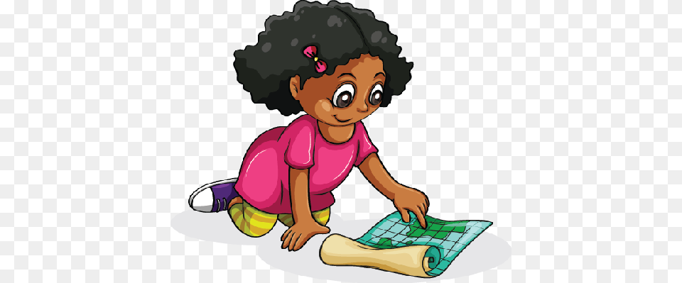 Young Girl Studying Black Girls Studying Cartoon, Baby, Person, Face, Head Free Png
