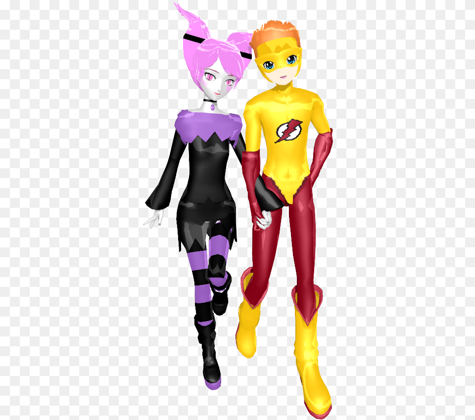 Young Justice Jinx And Kid Flash Wallpaper And Jinx, Book, Clothing, Comics, Costume Free Transparent Png