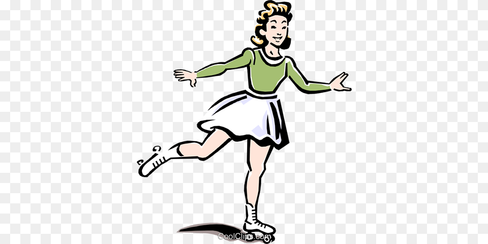 Young Lady Roller Skating Royalty Vector Clip Art, Dancing, Leisure Activities, Person, Face Free Png Download
