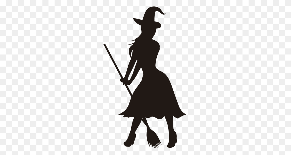 Young Lady Witch Silhouette, People, Person Free Png