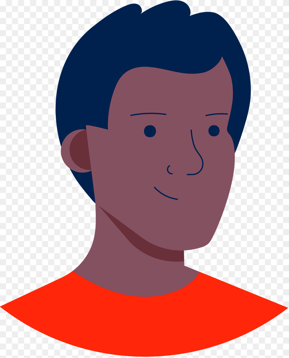 Young Man Clipart, Body Part, Face, Head, Neck Png Image