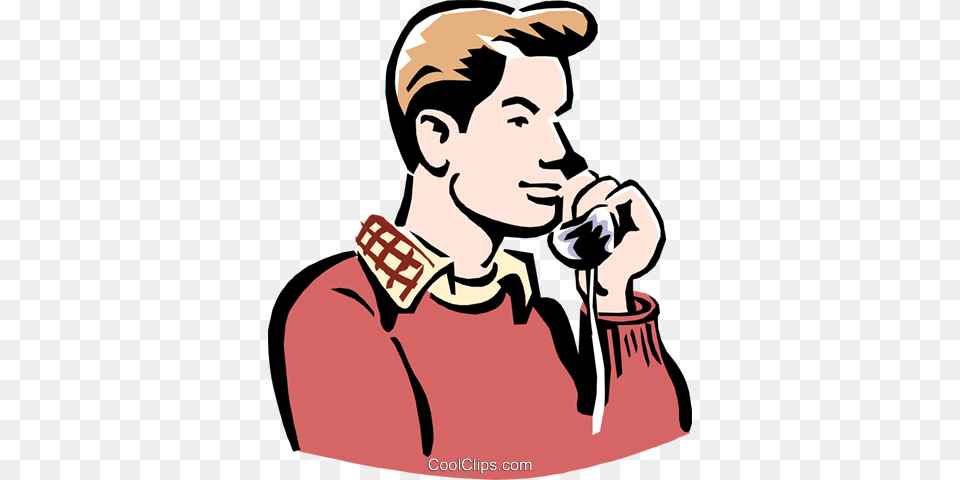 Young Man On Phone Royalty Vector Clip Art Illustration, Photography, Person, Male, Adult Free Transparent Png
