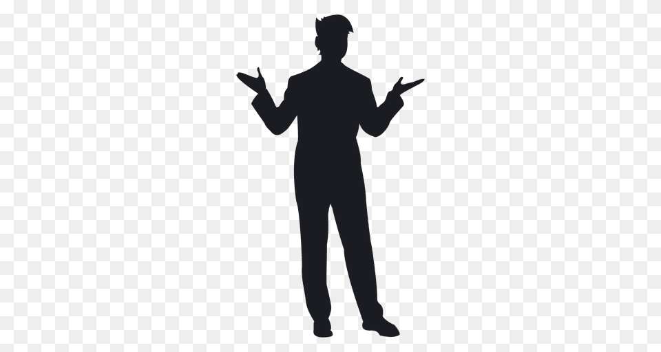 Young Man Standing Silhouette, Adult, Male, Person, Body Part Free Png Download