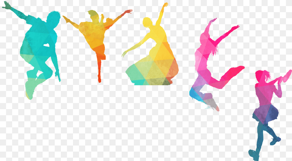 Young People Dance Color Silhouette Diagram Play Color Athlete Silhouette, Dancing, Leisure Activities, Person, Child Free Png Download