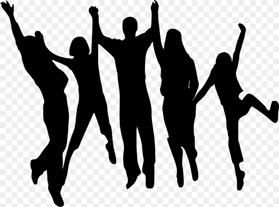 Young People Silhouette Happy People Clip Art, Lighting, Flare, Light Free Transparent Png