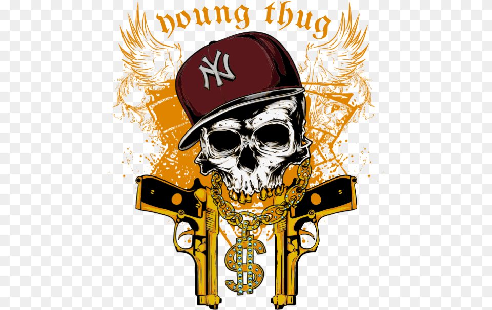 Young Thug Stabilo Becrazy Fountain Pen Skull With 1 Blue Ink, Adult, Male, Man, Person Free Png Download