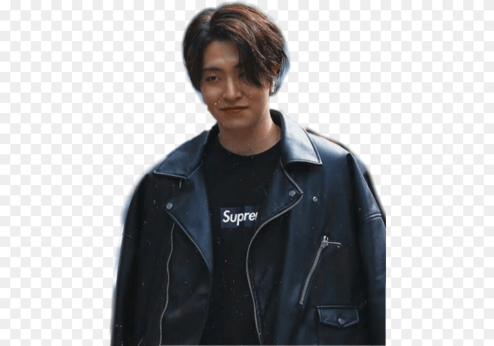 Youngjae Cute Hot Icons Stickergot7 Kpop Leather Jacket, Portrait, Photography, Person, Head Free Png Download