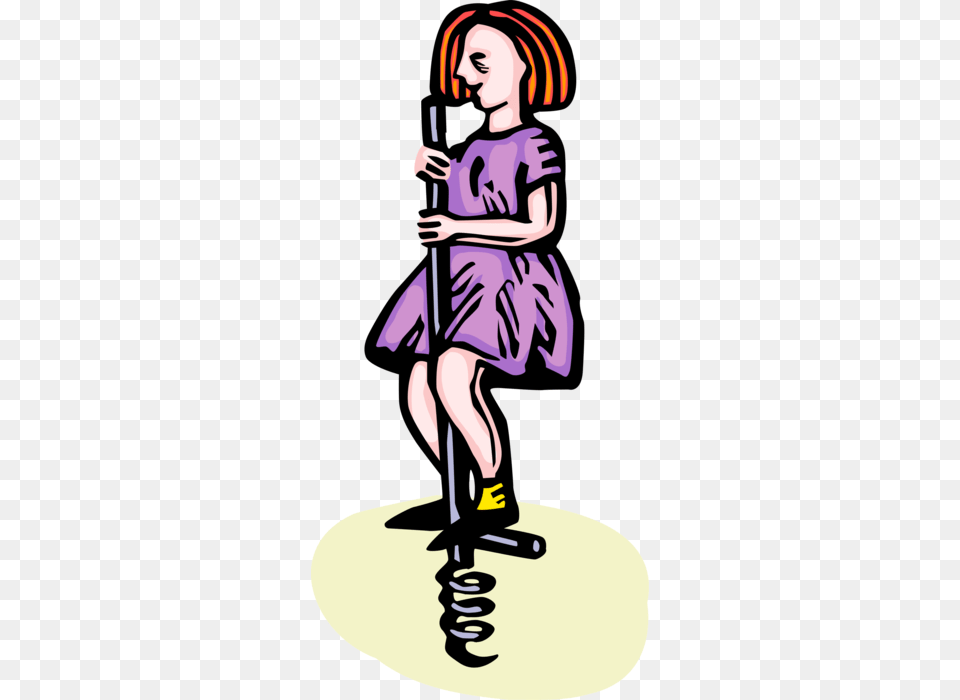 Youngster Plays With Pogo Stick, Adult, Person, Female, Woman Free Png