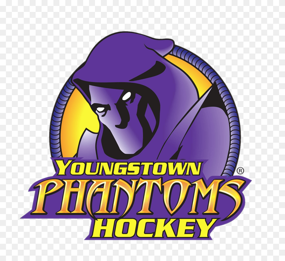 Youngstown Phantoms Logo, Purple, Helmet Png Image