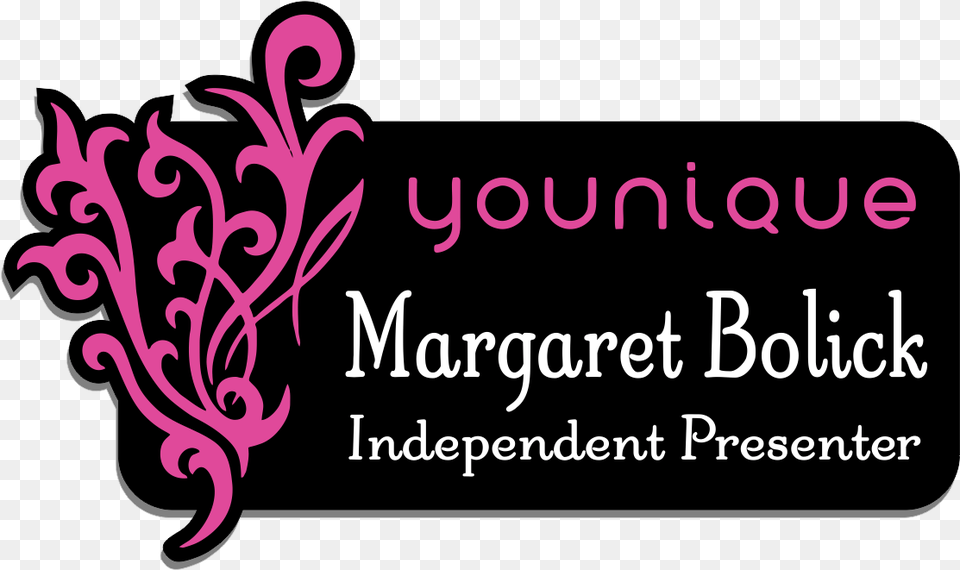 Younique Name Badge Younique Black Pink Logo, Art, Floral Design, Graphics, Pattern Free Transparent Png