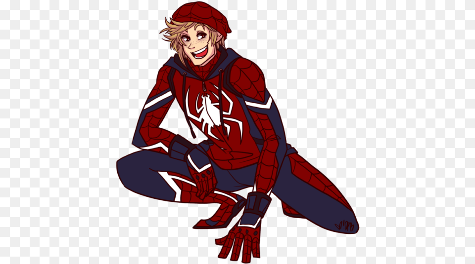 Your Ask Inspired Me To Doodle Prompto39s For Real Kisspng Spider Man Scarlet Spider Superhero Playstation, Publication, Book, Comics, Person Png