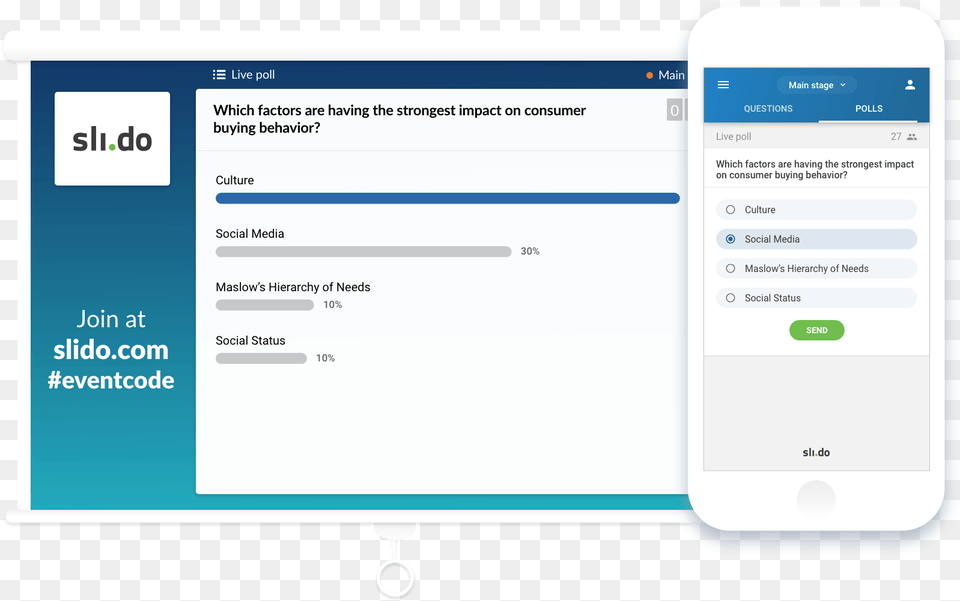 Your Audience Can Participate In Live Polls Using Our Sli Do, File, Text Png