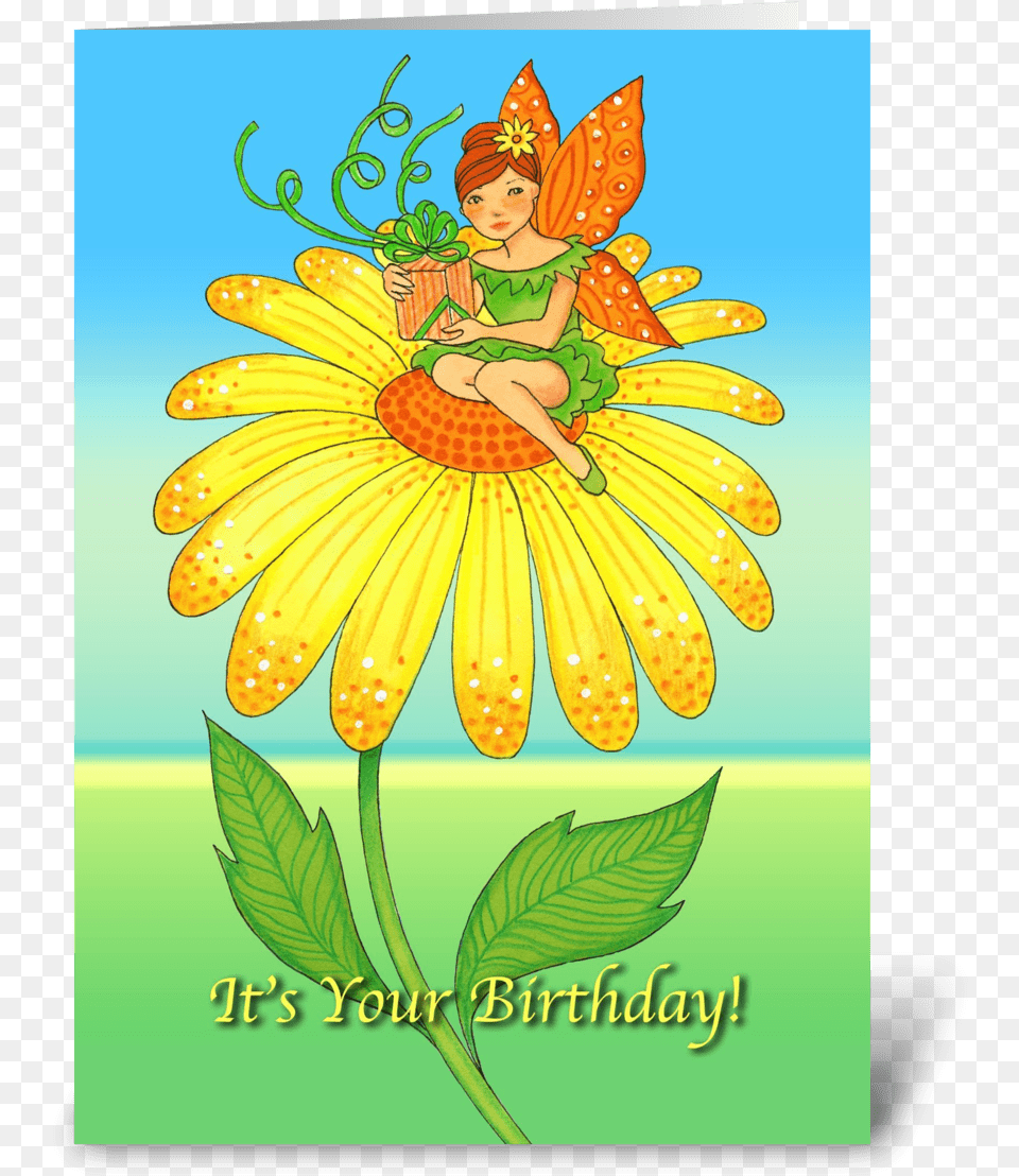Your Birthday Yellow Flower Fictional Character, Greeting Card, Mail, Daisy, Envelope Free Transparent Png