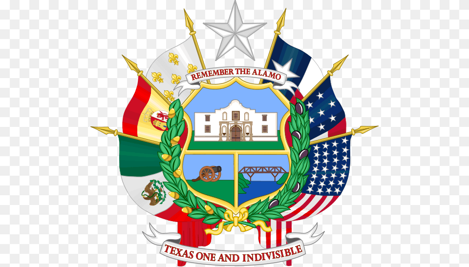 Your Guide To The Six Flags Over Texas Reverse Side Of The Texas State Seal, Emblem, Symbol Free Png Download