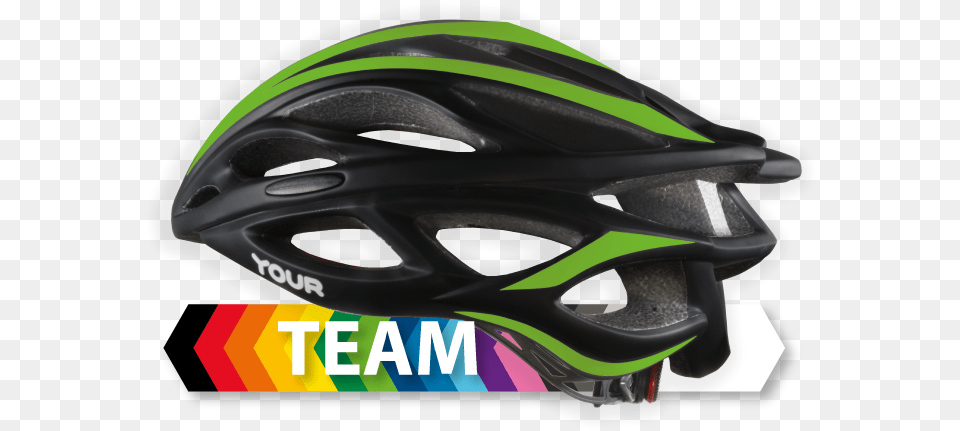 Your Helmets Team Black Left Green Stripes Category Bicycle Helmet, Crash Helmet, Clothing, Hardhat Png