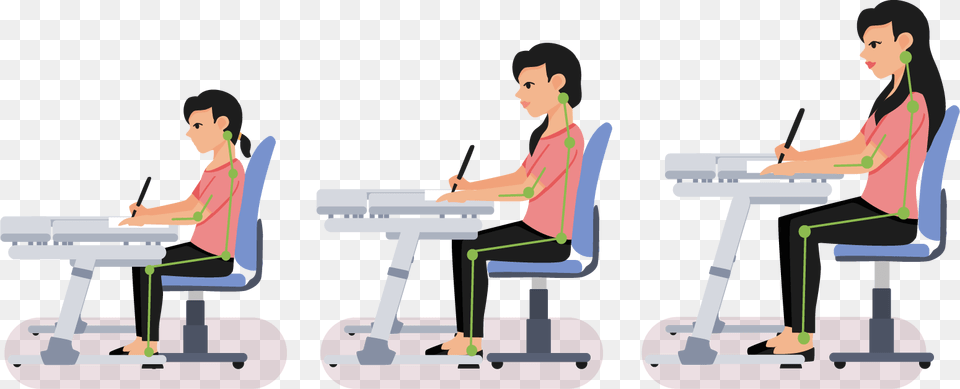 Your Kid Spends 8 Hours A Day At A Desk Make It Adjust Sitting, Person, Adult, Female, Woman Png