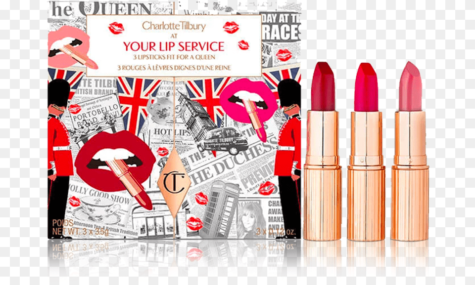 Your Lip Service Lip Kit Packshot Duchess Charlotte Tilbury, Cosmetics, Lipstick, Person, Car Free Png Download