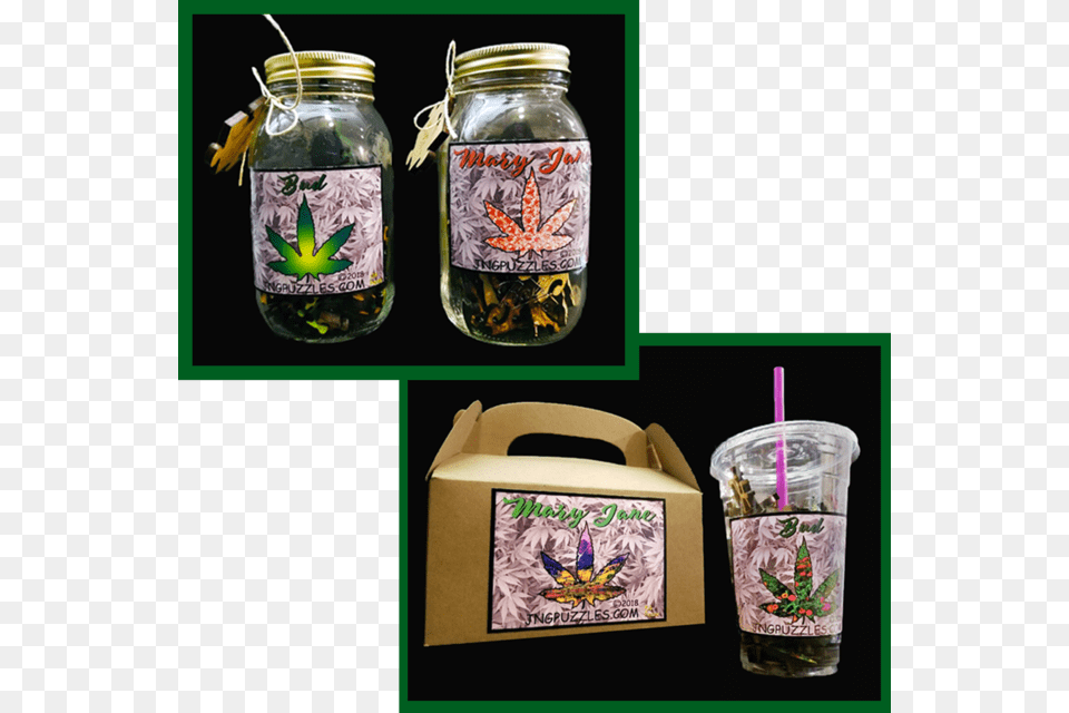 Your Marijuana Puzzle Comes In A Weed Jar Or Munchie Floral Design, Box Png