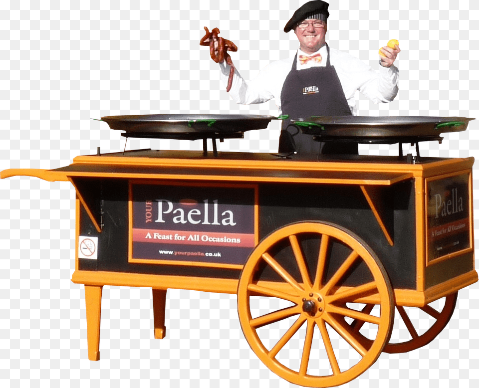 Your Paella Paella Catering Cart Paella Truck, Wheel, Machine, Person, Man Free Transparent Png